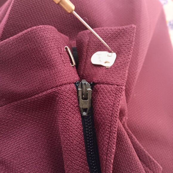 29x30 Vintage 1970's Haggar Burgundy Flare Disco Slacks Stretch Polyester Mod - Picture 5 of 6